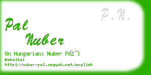 pal nuber business card